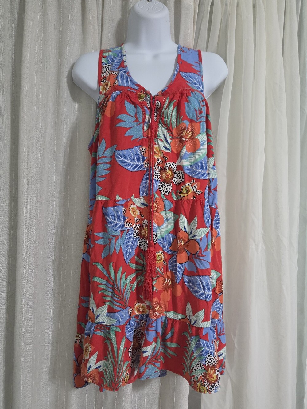 Chances R Tropical Floral Sleeveless Sundress